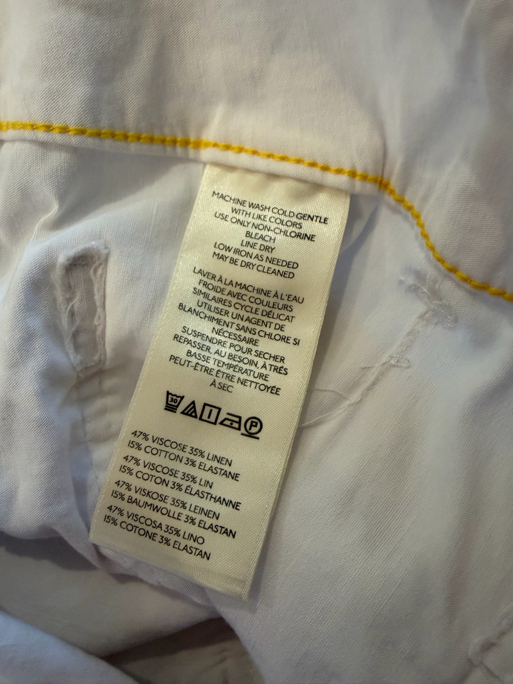 Maeve White White Leg Pants w/ Cute Scalloped Pockets, size 34 - Picture 7 of 8